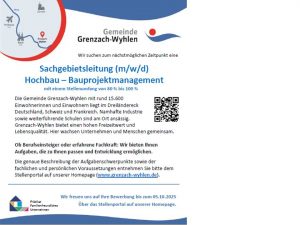 Ausschreibung Hochbau – Bauprojektmanagement – Sachgebietsleiter/in