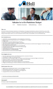 Ausschreibung Kalkulator