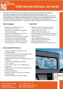 Ausschreibung CAD-Konstrukteur/in