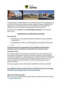 Ausschreibung Straßenwärter/in