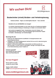 Ausschreibung Bautechniker/in